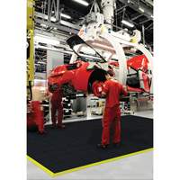 Cushion-Ease&reg; Interlocking Anti-Fatigue Mat, Pebbled, 3' x 3' x 3/4", Black, Natural Rubber Toolneeds Inc.