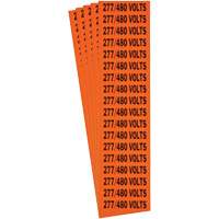 "277/480 Volts" Conduit & Voltage Labels, 1/2" x 2-1/4", Cloth/Vinyl, English Toolneeds Inc.
