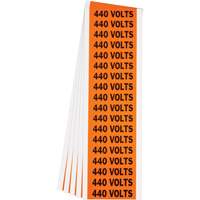 "440 Volts" Conduit & Voltage Labels, 1/2" x 2-1/4", Cloth/Vinyl, English Toolneeds Inc.