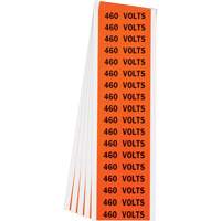 "460 Volts" Conduit & Voltage Labels, 1/2" x 2-1/4", Cloth/Vinyl, English Toolneeds Inc.