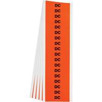 "DC" Conduit & Voltage Labels, 1/2" x 2-1/4", Cloth/Vinyl, English Toolneeds Inc.