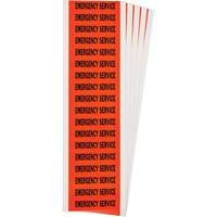 "Emergency Service" Conduit & Voltage Labels, 1/2" x 2-1/4", Cloth/Vinyl, English Toolneeds Inc.