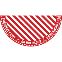 Signalisation au sol ?Emergency Exit? (sortie de secours) pour porte battante en demi-cercle, Adh&eacute;sif, Anglais avec pictogramme Toolneeds Inc.