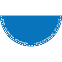 Signalisation au sol ?Caution? (attention) pour porte battante en demi-cercle, Adh&eacute;sif, Anglais avec pictogramme Toolneeds Inc.