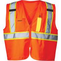 SV350 X-Back Safety Vest with Light, High Visibility Orange, Small, Polyester Toolneeds Inc.