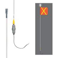 Safety Whip&reg; All-Weather Super-Duty Warning Whips with Constant LED Light, Spring Mount, 5' High, Orange with Reflective Toolneeds Inc.