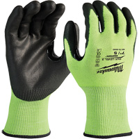 High-Visibility Cut-Resistant Gloves, Size Small, 15 Gauge, Nitrile/Polyurethane Coated, Polyethylene Shell, ANSI/ISEA 105 Level 3 Toolneeds Inc.