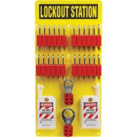 Lockout Board with Keyed Different Nylon Safety Lockout Padlocks, Plastic Padlocks, 24 Padlock Capacity, Padlocks Included Toolneeds Inc.