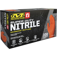 Gants robustes jetables, 9/Moyen, Nitrile, 8 mils, Sans poudre, Orange Toolneeds Inc.