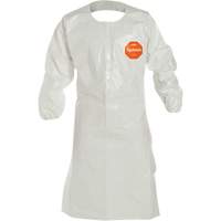Disposable Sleeved Apron, Tychem&reg; 4000, White, 44" L Toolneeds Inc.