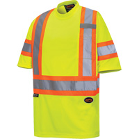 6971 Bird's-Eye Safety T-Shirt, Polyester, X-Small, High Visibility Lime-Yellow Toolneeds Inc.