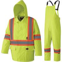 5609 210D Waterproof Rain Suit, Polyester/PVC, X-Small, High Visibility Lime-Yellow Toolneeds Inc.