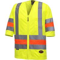 6019 Short-Sleeved Quebec Traffic Control Shirt, Polyester, X-Small, High Visibility Lime-Yellow Toolneeds Inc.