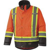 5400 300D Trilobal Ripstop Waterproof Safety Jacket, Polyester, Black/High Visibility Orange, Small Toolneeds Inc.