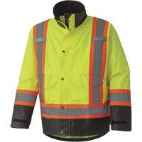 5401 300D Trilobal Ripstop Waterproof Safety Jacket, Polyester, Black/High Visibility Lime-Yellow, X-Small Toolneeds Inc.