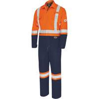 7702BB FR-Tech&reg; 2-Tone Safety Coverall, Size 36, Navy Blue/Orange, 10 cal/cm² Toolneeds Inc.
