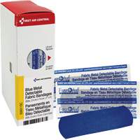 Fabric Blue Detectable Bandages, Rectangular/Square, 1", Fabric Metal Detectable, Sterile Toolneeds Inc.