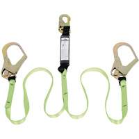 SA-54022-6 Shock Absorbing Lanyard, 6', Rebar Hook Center, Snap Hook Leg Ends, Polyester Toolneeds Inc.