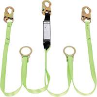 SA-54055-6 Shock Absorbing Lanyard, 6', Snap Hook Center, Snap Hook Leg Ends, Polyester Toolneeds Inc.