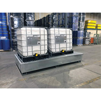 Ultra-Twin IBC Spill Pallet en acier, Capacit&eacute; de d&eacute;versement 370 gal. US, 103,8" x 26,8" x 51,1" Toolneeds Inc.