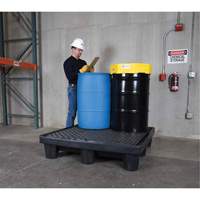 Ultra-Spill Pallet mod&egrave;le &eacute;conomique, 4 barils, Capacit&eacute; de d&eacute;versement 66 gal. US, 53" x 53" x 11,8" Toolneeds Inc.