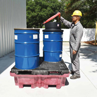 4-Drum Ultra-Spill King&reg; Flat Deck Spill Pallet, 85 US gal. Spill Capacity, 51" x 51" x 17.5" Toolneeds Inc.