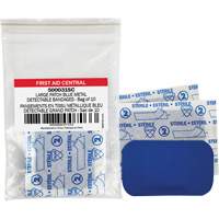 Blue Adhesive Bandages, Rectangular/Square, 3", Fabric Metal Detectable, Non-Sterile Toolneeds Inc.