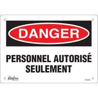 Enseigne  Personnel autoris&eacute; seulement , 7" x 10", Plastique, Français Toolneeds Inc.