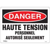 Enseigne  Haute tension , 10" x 14", Vinyle, Français Toolneeds Inc.