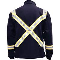 Flame Resistant Striped Full Zip Fleece Jacket, Small, Navy Blue Toolneeds Inc.