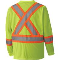 6985 Traffic Micro Mesh Long-Sleeved Safety Shirt, Small, High Visibility Lime-Yellow Toolneeds Inc.