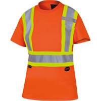 6948 Women's Bird's-Eye Safety T-Shirt, Polyester, X-Small, High Visibility Orange Toolneeds Inc.