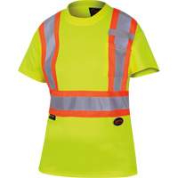 6949 Women's Bird's-Eye Safety T-Shirt, Polyester, X-Small, High Visibility Lime-Yellow Toolneeds Inc.