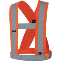 5491 Bretelles ajustables de s&eacute;curit&eacute; haute visibilit&eacute; de 4" de largeur, R&eacute;pond ou surpasse la norme CSA Z96 classe 2 - niveau 2, Orange haute visibilit&eacute;, Couleur r&eacute;fl&eacute;chissante Argent, Taille unique Toolneeds Inc.
