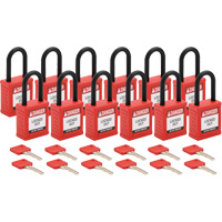 Velocity Lockout Padlocks, Red, Keyed Different, Nylon, 1-1/2" Width Toolneeds Inc.