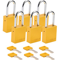 Lockout Padlock, Safety Padlock, Keyed Different, Aluminum, 1-1/2" Width Toolneeds Inc.