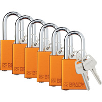 Lockout Padlock, Safety Padlock, Keyed Different, Aluminum, 1-1/2" Width Toolneeds Inc.