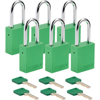 Lockout Padlock, Safety Padlock, Keyed Different, Aluminum, 1-1/2" Width Toolneeds Inc.