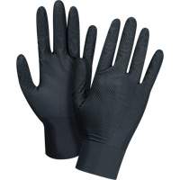 Heavyweight Tactile Grip Examination Gloves, Small, Nitrile, 8-mil, Powder-Free, Black Toolneeds Inc.