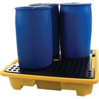 4-Drum Spill Pallet, 66 US gal. Spill Capacity, 57.5" x 57.5" x 12" Toolneeds Inc.