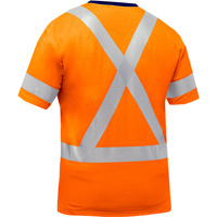 Chemise &agrave; manches courtes et X au dos Bisley, Poly-coton, Petit, Orange haute visibilit&eacute; Toolneeds Inc.