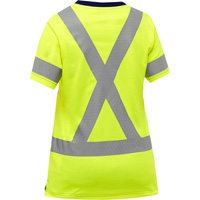 Chemise &agrave; manches courtes et X au dos Bisley pour femmes, Poly-coton, Petit, Jaune lime haute visibilit&eacute; Toolneeds Inc.