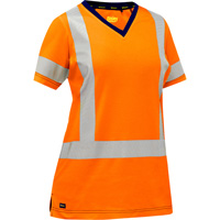 Chemise &agrave; manches courtes et X au dos Bisley pour femmes, Poly-coton, Petit, Orange haute visibilit&eacute; Toolneeds Inc.