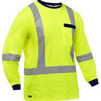 Chemise &agrave; manches longues et X au dos Bisley, Poly-coton, Petit, Jaune lime haute visibilit&eacute; Toolneeds Inc.