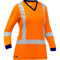 Chemise &agrave; manches longues et X au dos Bisley pour femmes, Poly-coton, Petit, Orange haute visibilit&eacute; Toolneeds Inc.