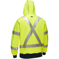 Bisley&reg; X-Back Full Zip Hooded Sweatshirt with Sherpa Lining, Small, High Visibility Lime-Yellow Toolneeds Inc.