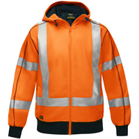 Bisley&reg; X-Back Full Zip Hooded Sweatshirt with Sherpa Lining, Small, High Visibility Orange Toolneeds Inc.