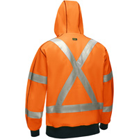 Bisley&reg; X-Back Full Zip Hooded Sweatshirt with Sherpa Lining, Small, High Visibility Orange Toolneeds Inc.