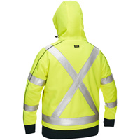 Bisley&reg; X-Back Women's Contoured Full Zip Hooded Sweatshirt with Sherpa Lining, Small, High Visibility Lime-Yellow Toolneeds Inc.
