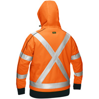 Bisley&reg; X-Back Women's Contoured Full Zip Hooded Sweatshirt with Sherpa Lining, Small, High Visibility Orange Toolneeds Inc.